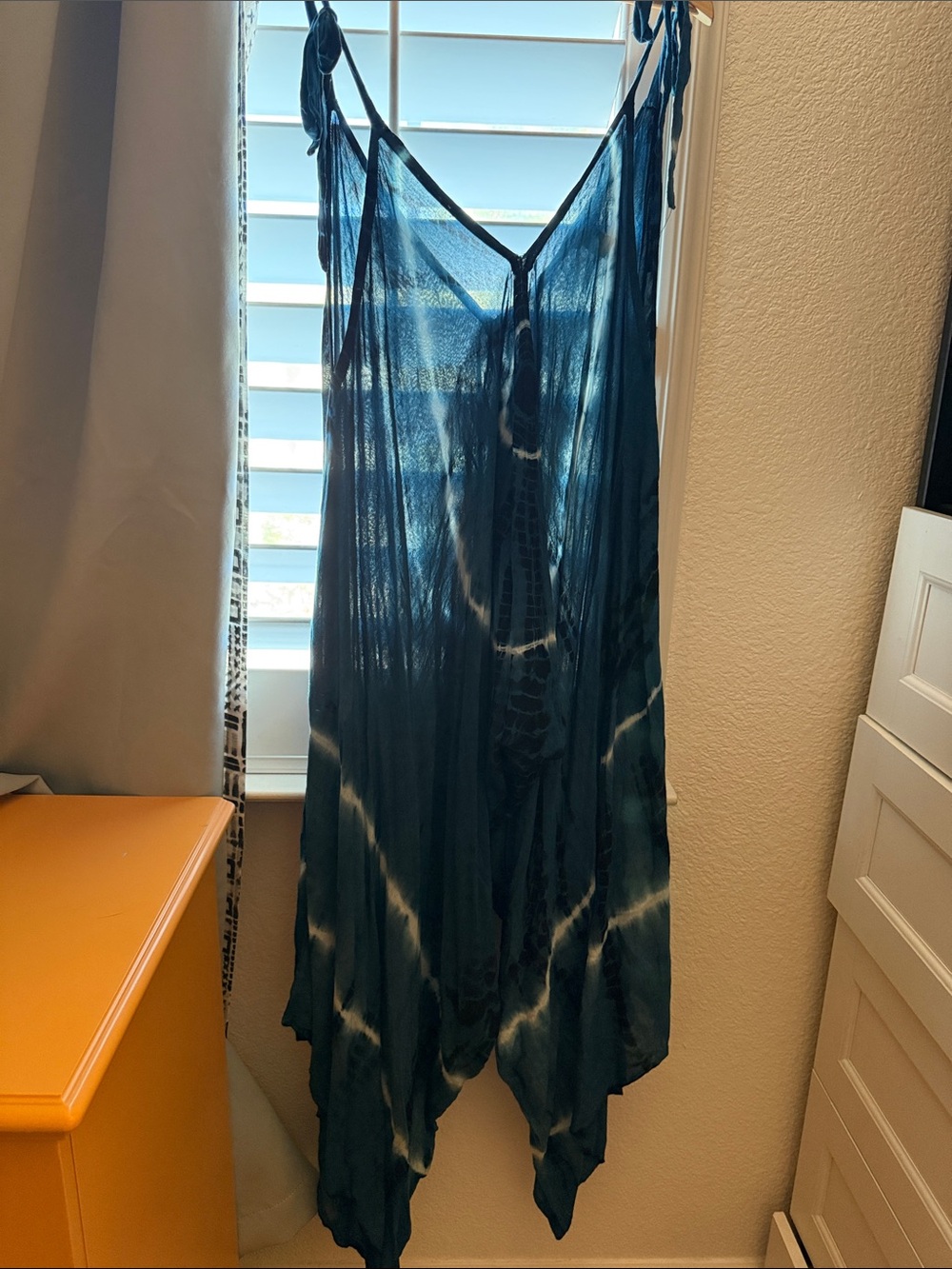 Women's Teal Tie-Dye Jumpsuit Romper